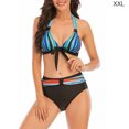 thumbnail image 4 of Greeniant 2 uds. De ropa de baño para mujer, bañador Sexy con realce y relleno, bañador estampado a rayas para mujer, conjunto de sujetadores y Traje de baño azul XXL Greeniant OD001322-10, 4 of 5