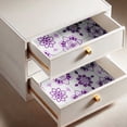 thumbnail image 4 of S4sassy Removable Vintage Style Waterproof Wall Wrap, Mosaic Tile Wallcover, Floral Tile Contact Paper for Backsplash, Kitchen, Self Adhesive Vinyl Wallpaper Roll- Purple - 25"x360", 4 of 9