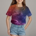 thumbnail image 2 of ZTKWD Boys Girls Tie Dye Shirt Tops Short Sleeve Starry Sky Galaxy Print for Teen and Kids 6-16 Years, 2 of 4