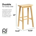 thumbnail image 3 of PJ Wood Classic Saddle-Seat 29In Kitchen Counter Stools, Natural, 3 of 11