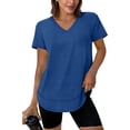 thumbnail image 2 of yillto Workout Tops for Women Short Sleeve V Neck Lightweight Breathable Gym Shirts Running Loose Tees, 2 of 7