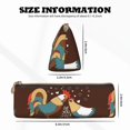 thumbnail image 4 of Xecao Rooster And Chicken Print Leather Pencil Case -Stationery Bag Pen Holder for Work & Office, 4 of 5