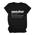 thumbnail image 2 of Letter Print T Shirts for Women Summer Crew Neck Short Sleeve Soft Tee Casual Tunic Tops Warm Blouse Black S, 2 of 4