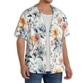 thumbnail image 4 of Honeii 's Lilies Flowers for men's short-sleeved button-up collared shirt featuring a pocket, perfect for beach vacations, and travel adventures., 4 of 5