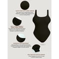thumbnail image 6 of Athlemo Women's Sleeveless Bodysuit Square Neck Ribbed Slimming Tank Top Thong Bodysuit, 6 of 8