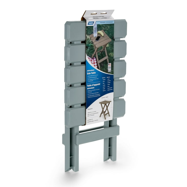 Camco Adirondack Portable Outdoor Folding Side Table Perfect for The Beach Camping Picnics Cookouts and More Weatherproof and Rust Resistant Gray 51682 Walmart