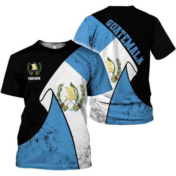 Personalized Name Guatemala Shirt Guatemala Camisas Guatemalan Pride T-Shirt Guatemala 3D Shirts Gift for Men Women (T-shirt, S)