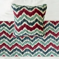 thumbnail image 3 of The HomeCentric King / Queen / Twin Red & Blue Luxury Twin 53"x18" Bed Runner WITH One Pillow Cover, Chevron & Quilted Bed Scarf on Suede fabric - Chevron Symphony, 3 of 4