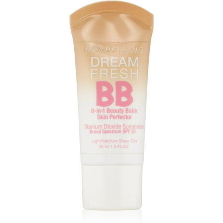 Maybelline Dream Fresh BB 8-in-1 Beauty Balm Skin Perfector SPF 30, Light/Medium, 1