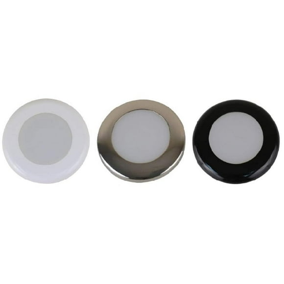 Kit de iluminación Scandvik A3C, blanco cálido con acabado en acero inoxidable, blanco y negro