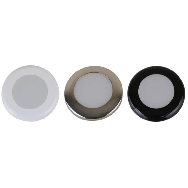 Kit de iluminación Scandvik A3C, blanco cálido con acabado en acero inoxidable, blanco y negro