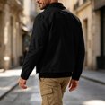 thumbnail image 5 of Men's Full Zip Jackets Fashion Patchwork Lapel Collar Coat Fall Long Sleeve No Hood Outerwear with Zip Pockets, 5 of 8