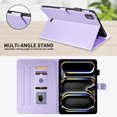 thumbnail image 4 of For iPad Pro 13 inch (2025 M5/2024 M4) Case, Rhombus Pattern Multiple Viewing Angles Stand Slim Folio Cover (Purple), 4 of 6