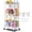 White, variant on Yeabett 3-Tier Deep Basket Storage Cart with Wheels, Large Capacity Rolling Utility Cart with Lockable Casters, Black