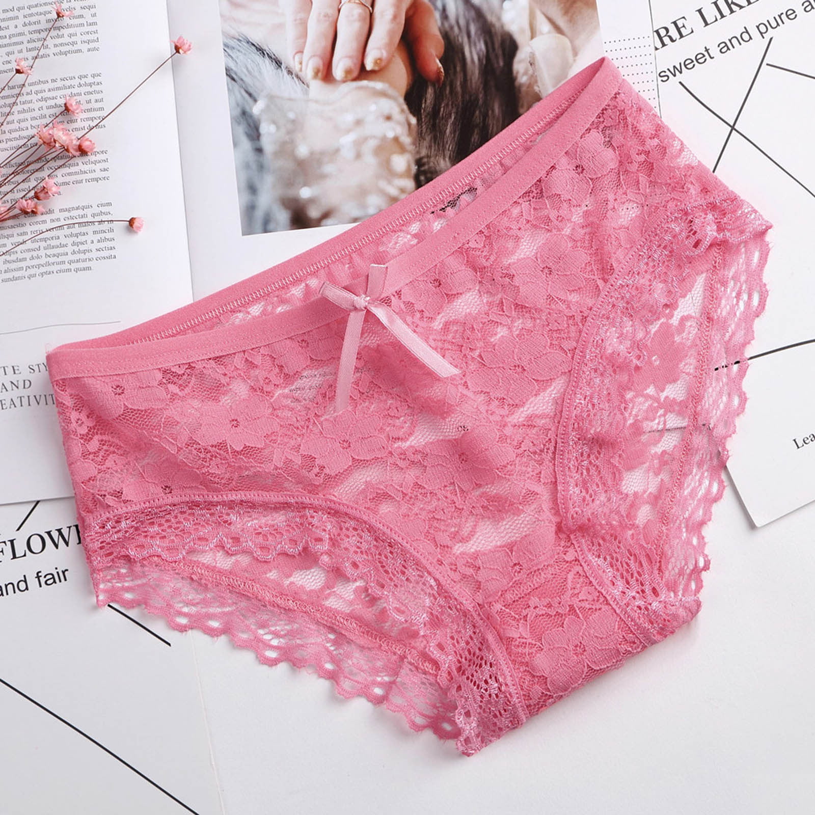 Lopecy-Sta Women's Net Transparent Lace Underwear Mesh Yarn Underwear ...