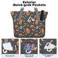 thumbnail image 2 of Tote Bag for Women - Gray Halloween Pumpkins Skulls and Bones Shoulder Bag - Large Utility Work Duffle Bag with Zipper Handbag for Travel, Work, Sprots, 2 of 5