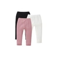 thumbnail image 5 of BemeyourBBs Unisex Toddler Baby Boy Girl Pants Newborn Infant Leggings Solid Ribbed Pants Pink White Black Leggings Elastic Waist Cotton Pants, 5 of 6