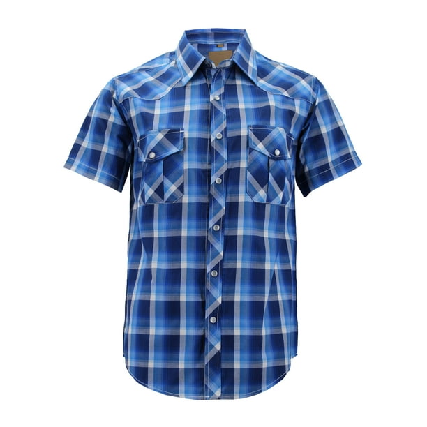 112362899 SHORT SLEEVE WESTERN Wrangler bleu country western homme | la