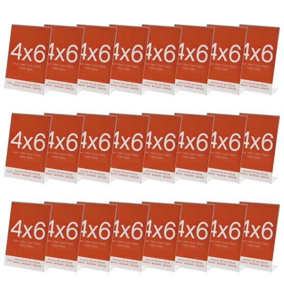 Studio Decor Acrylic Vertical Bent 4" x 6" Frame, Basics, 24 Pack