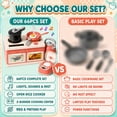 thumbnail image 6 of JoyStone 66PCS Kids Pretend Play Kitchen Set with Lights, Sounds & Mist, Rice Cooker, BBQ Grill, Cookware & Cutting Food, Pink, 6 of 11