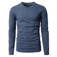 thumbnail image 2 of H2H Mens Casual Slim Fit Long Sleeve V-neck T-Shirts Of Various Colors DARKBLUE US 2XL/Asia 3XL (KMTTL0374), 2 of 6