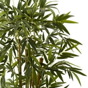 Nearly Natural 5.5 Bamboo Artificial Plant with Decorative Planter, Green