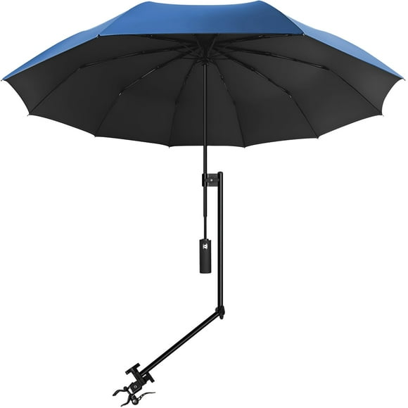 Sombrilla de playa XLINGZA UPF 50+ con pinza ajustable negra