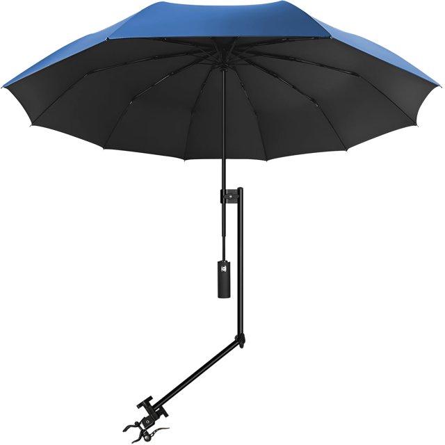 Sombrilla de playa XLINGZA UPF 50+ con pinza ajustable negra