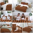 thumbnail image 5 of 3 Piece Black Orange Plaid Duvet Cover Set Full Size, Microfiber Comforter/Quilt Cover with Corner Ties and 2 Pillowcases, Farmhouse Buffalo Check Gingham All Season Soft Bedding with Zipper Closure, 5 of 8