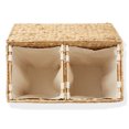 thumbnail image 6 of Casafield 2-Section Laundry Hamper with Lid and Removable Liner Bags - Natural, Woven Water Hyacinth Laundry Basket for Clothes, 6 of 7