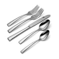 thumbnail image 2 of Oneida Cabria 5-Piece Mirror 18/10 Stainless Steel Flatware Set with Hammard Handles, 2 of 7