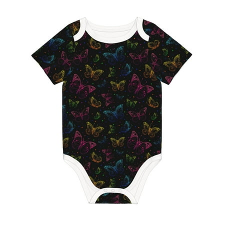 

Coaee Butterfly for Soft Cotton Baby Short-Sleeve Bodysuit Baby Girls Boys Bodysuit Romper