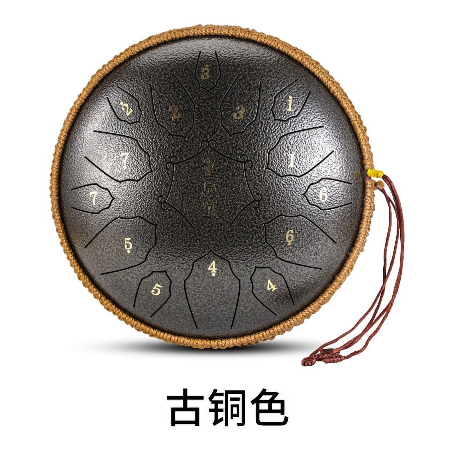 golytefs 12 Inch Percussion Musical Instrument with Handbag Drumsticks 15 Notes D Major Large Ethereal Drum Yoga Sound Healing Child Beginner Hand Drum
