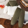 thumbnail image 4 of ATOGUTA Boys' Clothing Sets Ribbed Long Sleeve Hooded Sweatshirt Drawstring Jogger Pants 2 Piece Casual Tracksuit, 4 of 8
