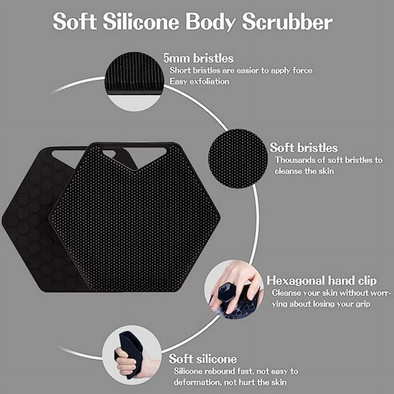 Taicans Antimicrobial Silicone Body Scrubber,Exfoliating Body Scrubber for Sensitive Skin,Exfoliating Silicone Body Shower,Silicone Loofah 2 in 1 Bath and Shampoo Brush for Women Man Pink