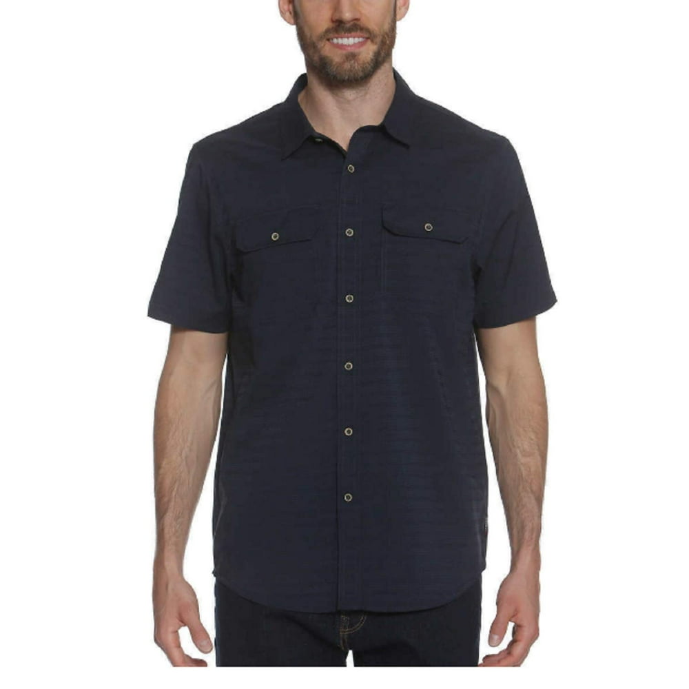 Gerry - Gerry Men’s Short Sleeve Woven Shirt (Navy, XX-Large) - Walmart ...