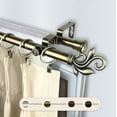 thumbnail image 4 of Pisces 13/16" Double Bay Window curtain rod Adjustable 20"-36", 38"-72" - Antique Brass,(ABay-74-4D), 4 of 4