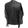 thumbnail image 2 of First Mfg Co - Apache - Women's Motorcycle Biker Riding Black Leather Vest - Medium - Full Press Seam Fringe, 2 of 3