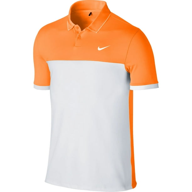Nike Golf Men's Color Block Polo Shirt Golf (Small, Light Orange/White ...