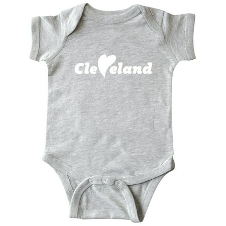 

Inktastic Cleveland Heart Solid White Gift Baby Boy or Baby Girl Bodysuit