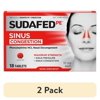 (2 pack) Sudafed PE Sinus Congestion Maximum Strength Non-Drowsy Decongestant Tablets, 18 ct