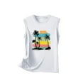 thumbnail image 5 of Titcea Womens Tank Tops Palm Tree Printed Round Neck Sleeveless Graphic Tees Beach Holiday Travel Workout Tank Tops, 5 of 5
