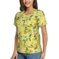 thumbnail image 2 of Xecao Lemon (2) for Women's V-Neck T-Shirts-Elegant Half-Sleeve Tops Perfect for Summer-Large, 2 of 5