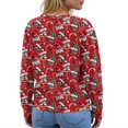 thumbnail image 6 of WTOBBY Women's Christmas Themed Print Cardigan, Christmas Knit Sweater for Fall and Winter, Long Sleeve Pullover with Cute and Fun Patterns,Red XL, 6 of 6