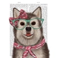 thumbnail image 3 of Fab Funky 20x24 Black Modern Framed Museum Art Print Titled - Husky with Glasses and Scarf, 3 of 5