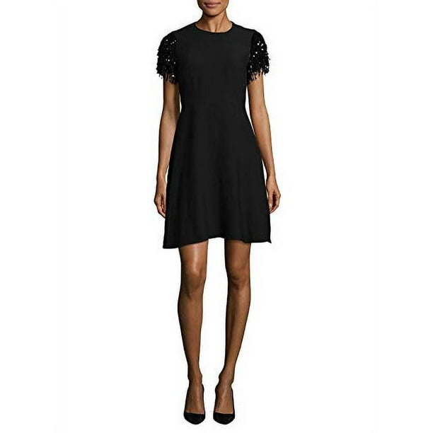 Kate Spade New York Sequin Fringe Swing Dress, Black, 0 
