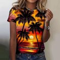 thumbnail image 1 of Blouses pour Femmes Mode Imprimée Hauts Manches Courtes Blouse Col Rond T-Shirt Hauts, 1 of 1