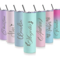 Personalized Tumbler 20 OZ Custom Skinny Tumbler With Lid And Straw Custom Cup Gifts For Girlfriend Boyfriends Men Personalized Gifts For Women Girls Multi Design Styles With Various Kinds Of Colors