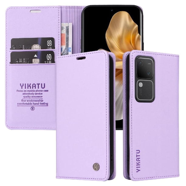 Funda para VIVO V30 5G/V30 Pro 5G Estuche de Cuero PU Tipo Cartera con Ranuras para Tarjetas y Cierre Magnético