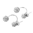 thumbnail image 4 of Silver Claws Half Hoop Earrings with Crystal Stones - Shiny U-Shaped Studs for Women & Teens, Elegant Daily Wear Jewelry Gift, 4 of 8